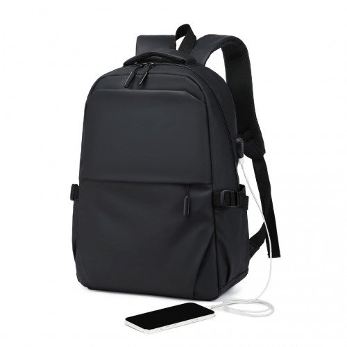 Kono Leisure Water-Resistant Functional Backpack - Black