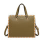 Miss Lulu Stripe Design Shoulder Bag - Green