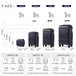 Kono Multi Texture Hard Shell PP Suitcase With TSA Lock and Vanity Case 4 Pieces Set - Classic Collection - Navy