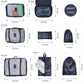 Kono 8 Piece Polyester Travel Luggage Organiser Bag Set - Navy Blue