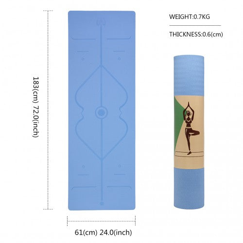 Kono TPE Non-Slip Classic Yoga Mat - Blue