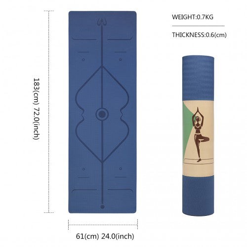 Kono TPE Non-Slip Classic Yoga Mat - Navy