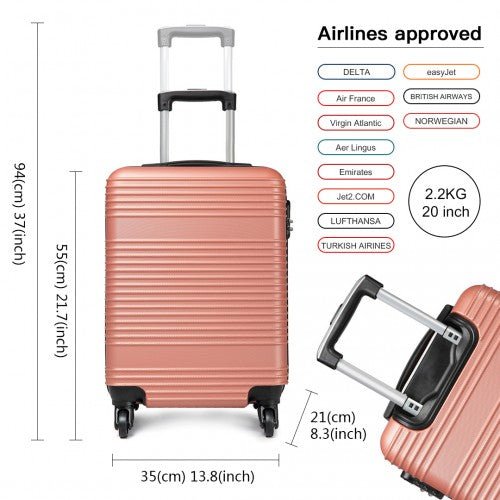 K1996l - Kono Abs Hard Shell Carry On Suitcase - Nude