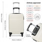 Kono Abs Hard Shell Carry On Suitcase - White