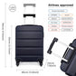 Kono Horizontal Design Abs Hard Shell Luggage 20 Inch Suitcase - Navy