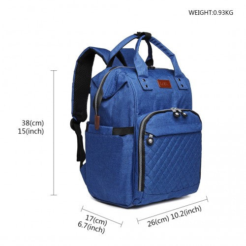 Kono Wide Open Designed Baby Diaper Changing Backpack - Blue