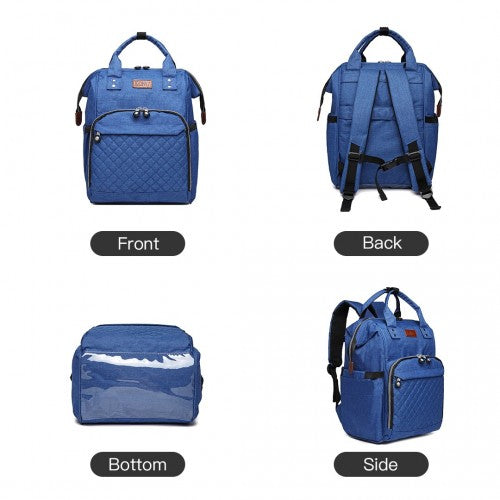Kono Wide Open Designed Baby Diaper Changing Backpack - Blue