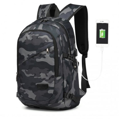 Kono Business Laptop Backpack With USB Charging Port - Camo