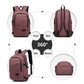 Kono Business Laptop Backpack With USB Charging Port - Dusty Rose
