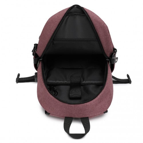 Kono Business Laptop Backpack With USB Charging Port - Dusty Rose