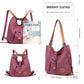 Kono Canvas Hobo Slouch Shoulder Bag And Backpack - Fuchsia