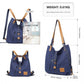 Kono Canvas Hobo Slouch Shoulder Bag And Backpack - Navy