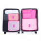 Miss Lulu 6 Piece Polyester Travel Luggage Organiser Bag Set - Plum