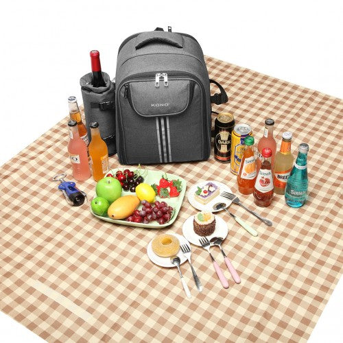 Kono Canvas Picnic Backpack - Grey