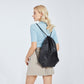 Kono Polyester Drawstring Backpack - Black