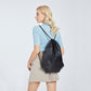 Kono Polyester Drawstring Backpack - Black
