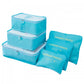Miss Lulu 6 Piece Polyester Travel Luggage Organiser Bag Set - Blue