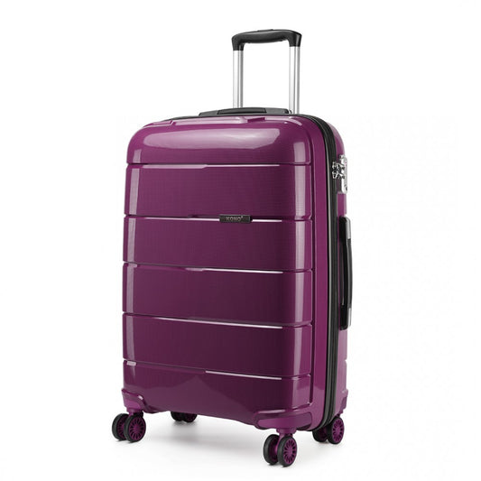 Kono 20 Inch Cabin Size Hard Shell PP Suitcase - Purple