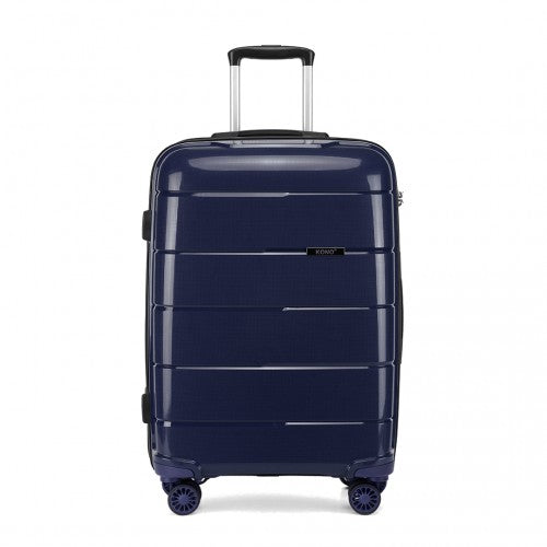Kono 24 Inch Hard Shell PP Suitcase - Navy