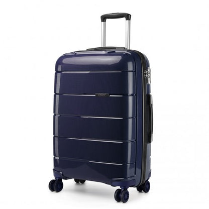 Kono 20 Inch Cabin Size Hard Shell PP Suitcase - Navy