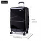 Kono Bandage Effect Hard Shell Suitcase 20 Inch Luggage Set Black