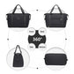 Kono Two Pieces Expandable Durable Waterproof Travel Duffle Bag Set - Black