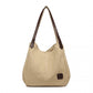 Canvas Shoulder Tote Bag - Khaki