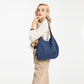 Canvas Shoulder Tote Bag - Navy