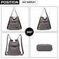 Kono Two Way Canvas Shoulder Bag Backpack - Grey