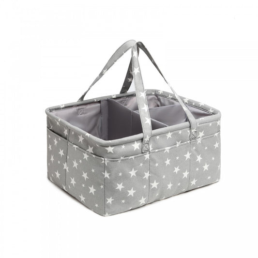 Kono Baby Nappy Caddy Organiser With Storage - Star Print Grey