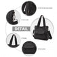 Kono Large Capacity Multi Compartment Canvas Crossbody Tote Bag - Black