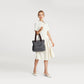 Kono Large Capacity Multi Compartment Canvas Crossbody Tote Bag - Grey