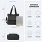 Kono Large Capacity Multi Compartment Canvas Crossbody Tote Bag - Black