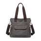 Kono Large Capacity Multi Compartment Canvas Crossbody Tote Bag - Grey