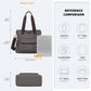 Kono Large Capacity Multi Compartment Canvas Crossbody Tote Bag - Grey