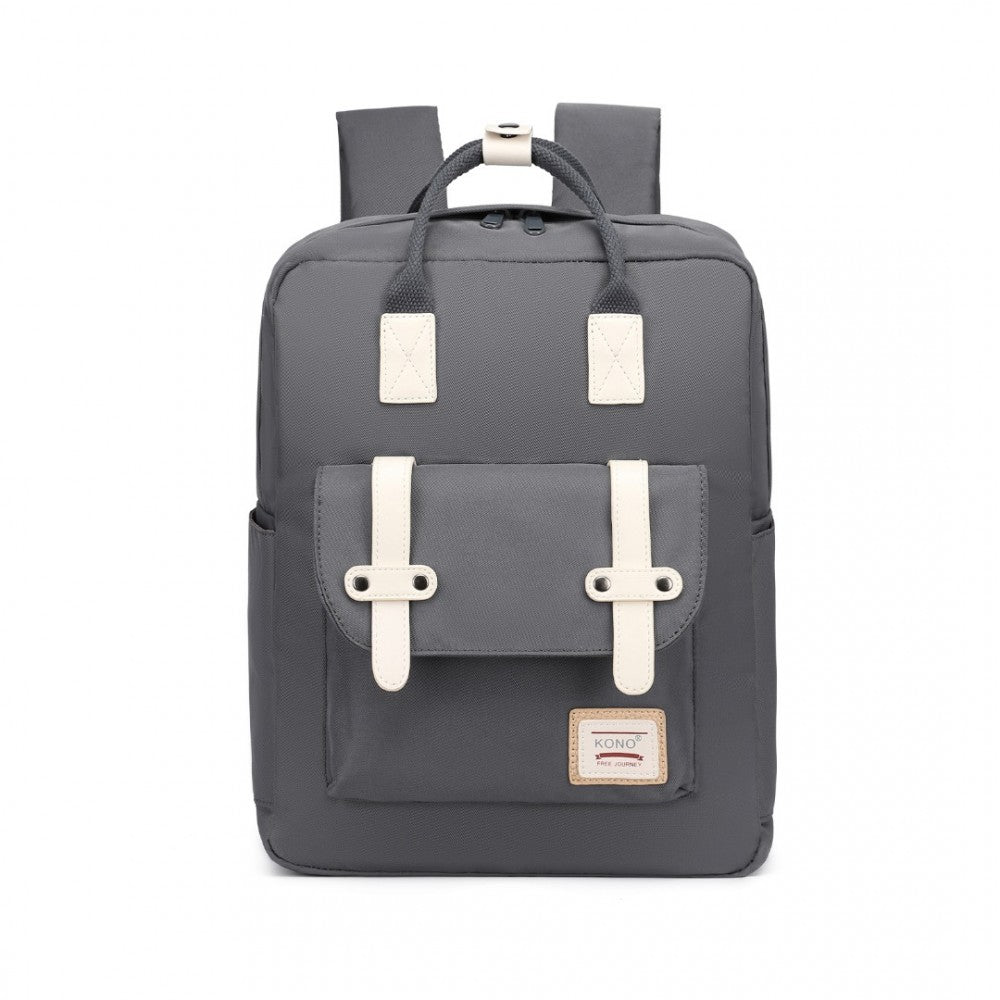 Kono Casual Daypack Lightweight Backpack Travel Bag - Grey