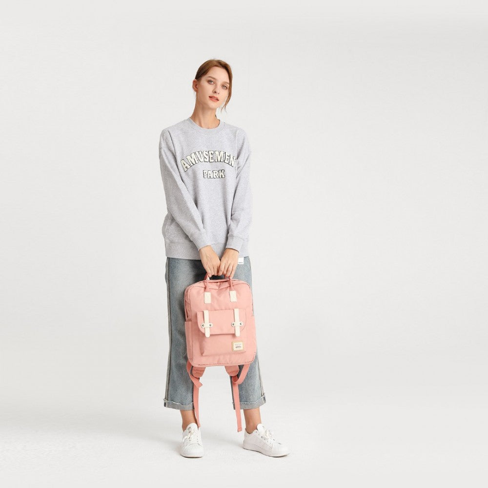 Kono Casual Daypack Lightweight Backpack Travel Bag - Pink