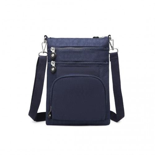 Kono Casual Multi Pocket RFID Blocking Cross Body Bag - Navy