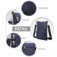 Kono Casual Multi Pocket RFID Blocking Cross Body Bag - Navy