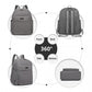 Kono Canvas Lightweight Casual School Backpack - Grey