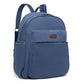 Kono Canvas Lightweight Casual School Backpack - Navy