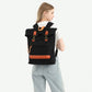 Kono Large Capacity Canvas Casual Travel Backpack - Black