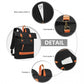 Kono Large Capacity Canvas Casual Travel Backpack - Black