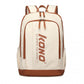 Kono Contrasting Colors Waterproof Casual Backpack With Laptop Compartment - Beige