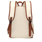 Kono Contrasting Colors Waterproof Casual Backpack With Laptop Compartment - Beige