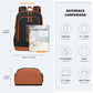 Kono Contrasting Colors Waterproof Casual Backpack With Laptop Compartment - Black