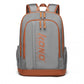 Kono Contrasting Colors Waterproof Casual Backpack With Laptop Compartment - Grey