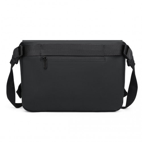 Kono Modern PVC Coated Water Resistant Crossbody - Black