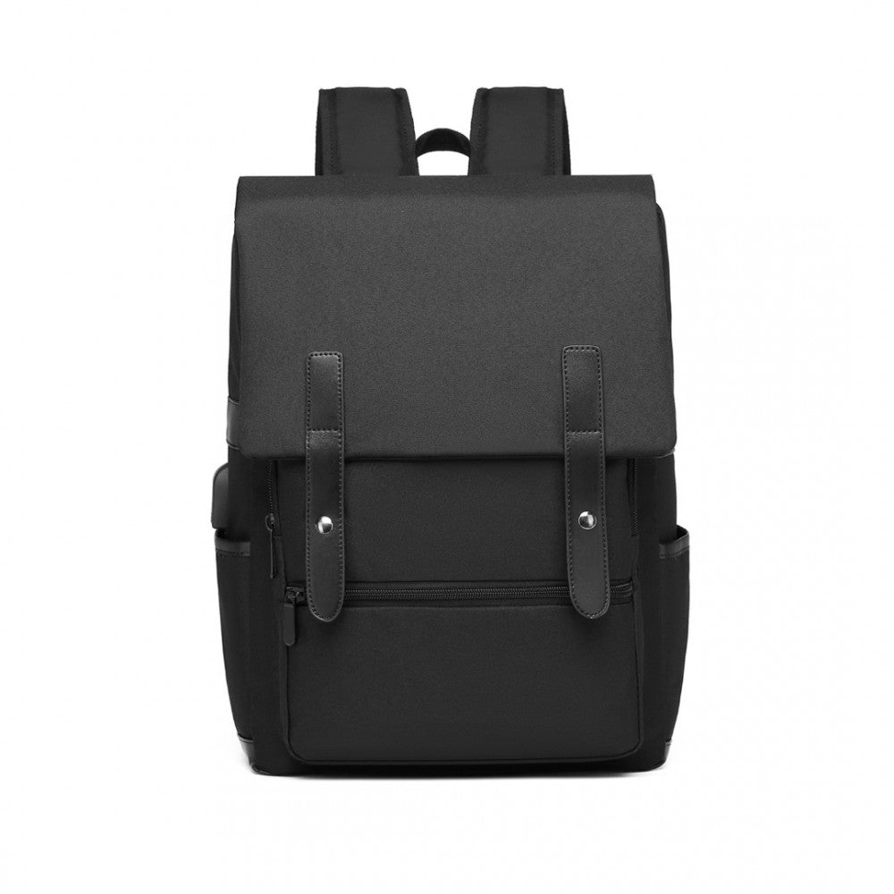 Kono Smart Practical Backpack With USB Chargable Interface - Black