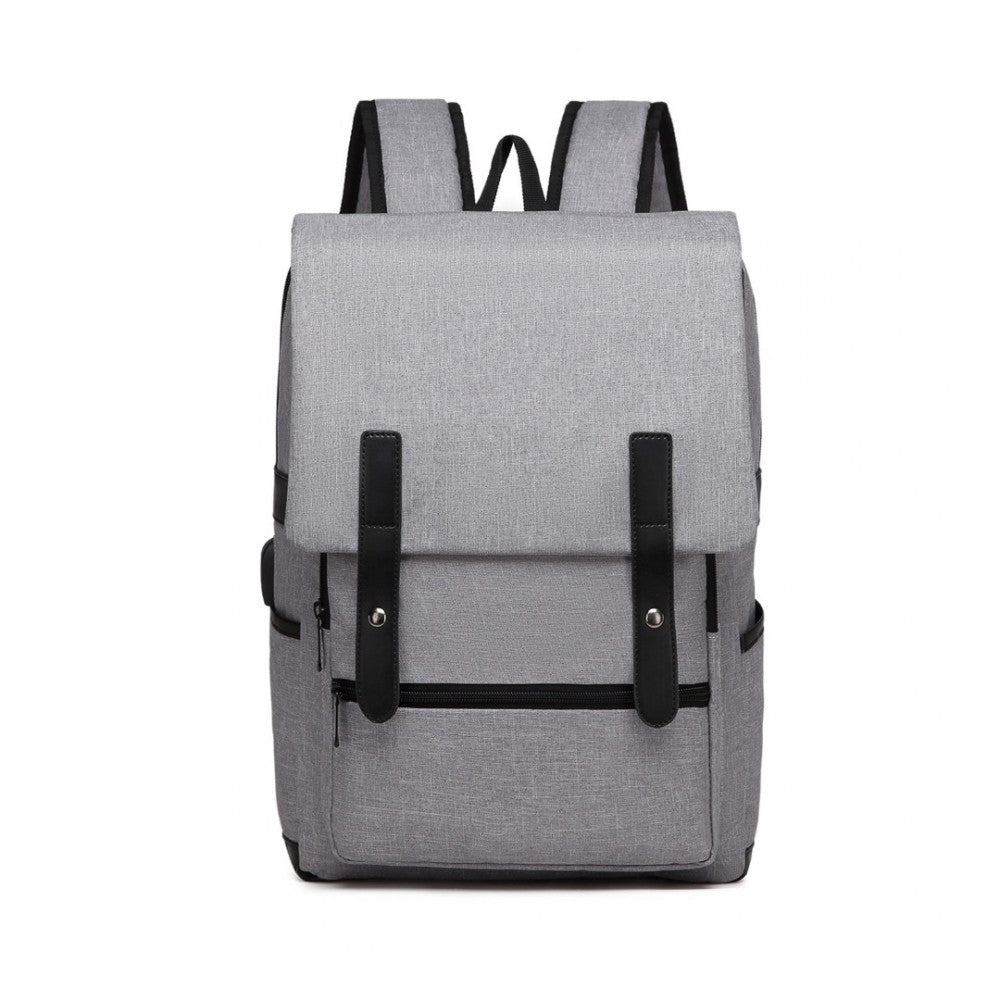 Kono Smart Practical Backpack With USB Chargable Interface - Grey